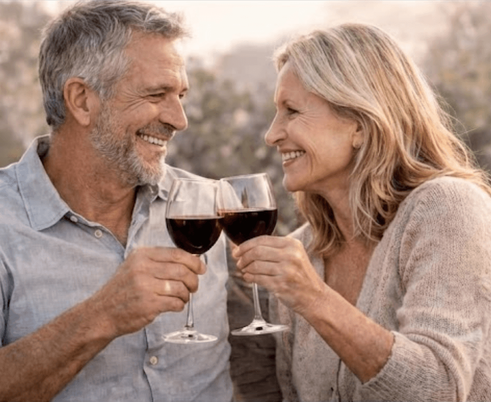 Couple enjoying wine